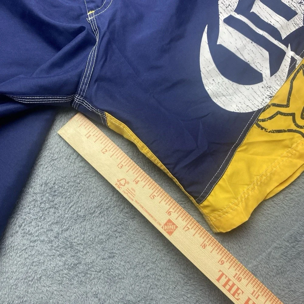 Corona Extra Beer Board Short Mens 36 Blue Yellow Swim Trunks Bathing Suit